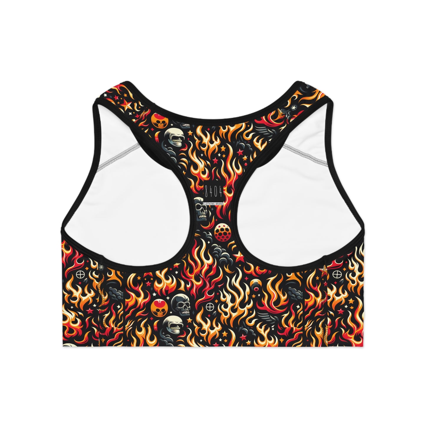 Flame Graphics Maximalist Streetwear Sports Bra - 8404 Design-76