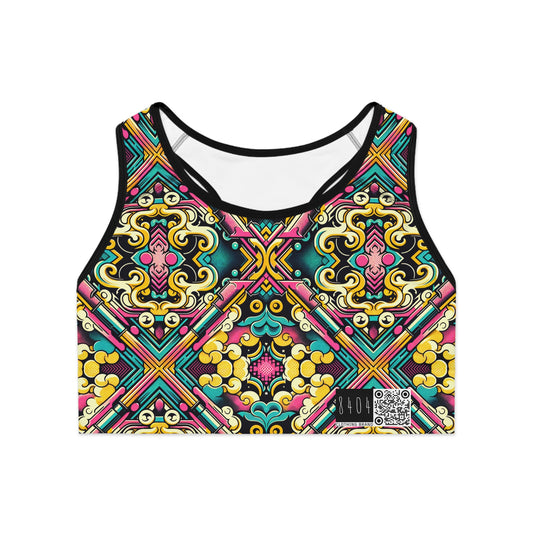 Neon Pop Art Revival Pop Culture Retro Sports Bra - 8404 Design-59