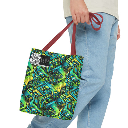 Tech-Infused Neon Tech-Forward Streetwear Tote Bag - 8404 Design-38