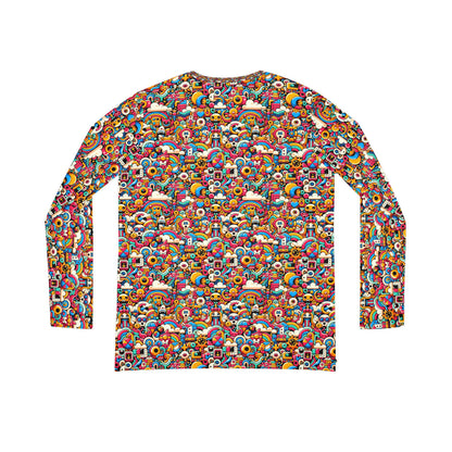 Neon Pop Playful Pop Culture Mashup Women's Long Sleeve V-Neck Shirt - 8404 Design-62