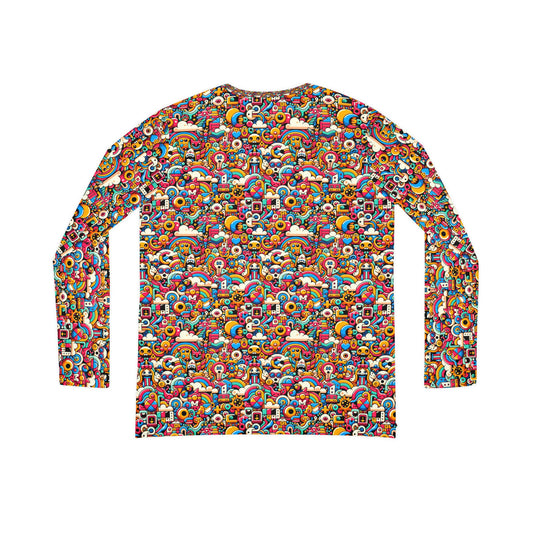 Neon Pop Playful Pop Culture Mashup Women's Long Sleeve V-Neck Shirt - 8404 Design-62