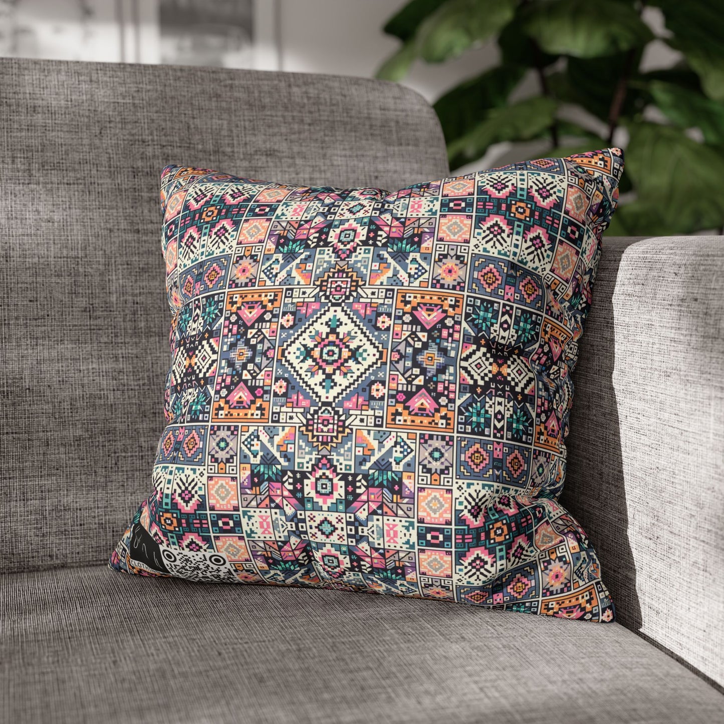 Faux Suede Square Pillowcase - 8404 Design-02