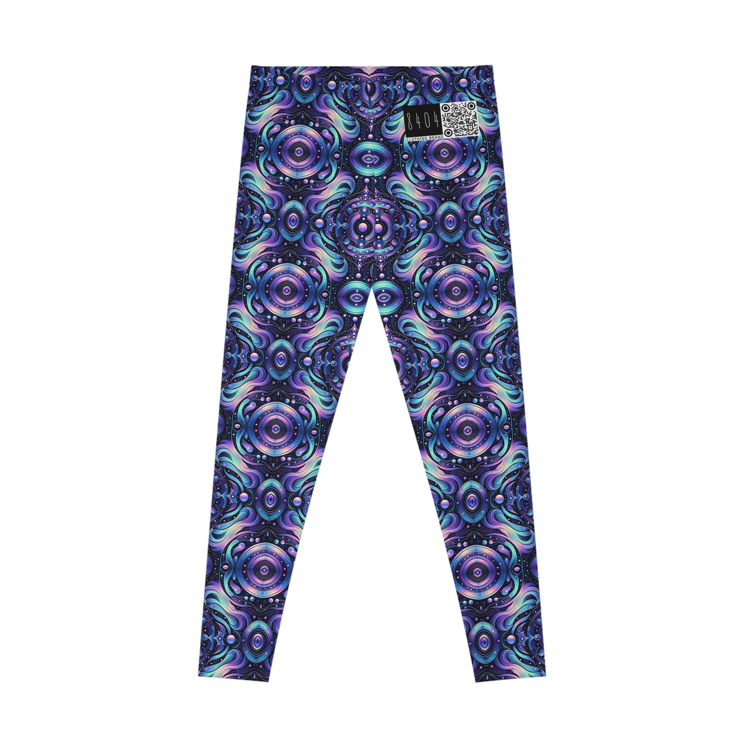 Iridescent Tech Fusion Tech-Forward Streetwear Stretch Leggings - 8404 Design-62