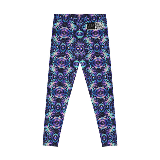 Iridescent Tech Fusion Tech-Forward Streetwear Stretch Leggings - 8404 Design-62