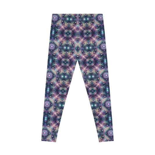 Iridescent Tech Fusion Tech-Forward Streetwear Stretch Leggings - 8404 Design-61