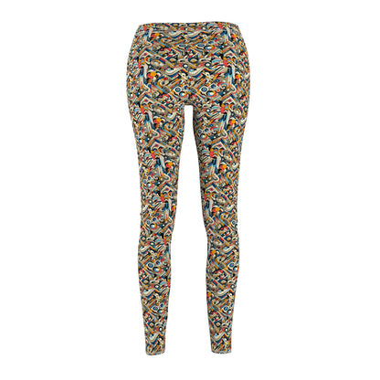 Abstract Graphic Art Modern Artistic Expression Women's Cut & Sew Casual Leggings - 8404 Design-62