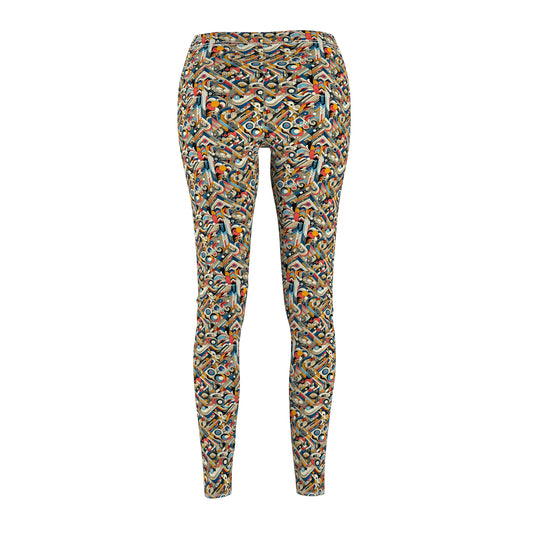 Abstract Graphic Art Modern Artistic Expression Women's Cut & Sew Casual Leggings - 8404 Design-62