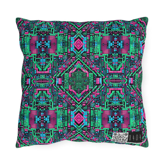 Digital Glitch Vibes Tech-Inspired Streetwear Outdoor Pillow - 8404 Design-71