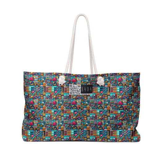 Digital Pop Culture Mashup Maximalist Pop Weekender Bag - 8404 Design-47