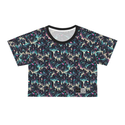 Digital Rebellion Tech-Inspired Streetwear Crop Tee - 8404 Design-51