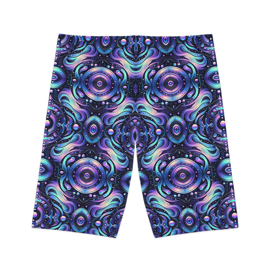 Iridescent Tech Fusion Tech-Forward Streetwear Women's Bike Shorts - 8404 Design-62
