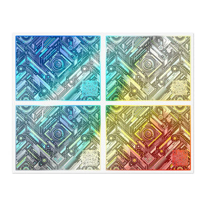 Tech-Infused Graphics Tech-Forward Streetwear Sticker Sheets - 8404 Design-53