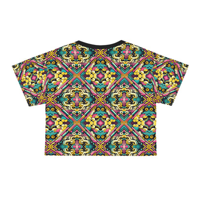 Neon Pop Art Revival Pop Culture Retro Crop Tee - 8404 Design-59
