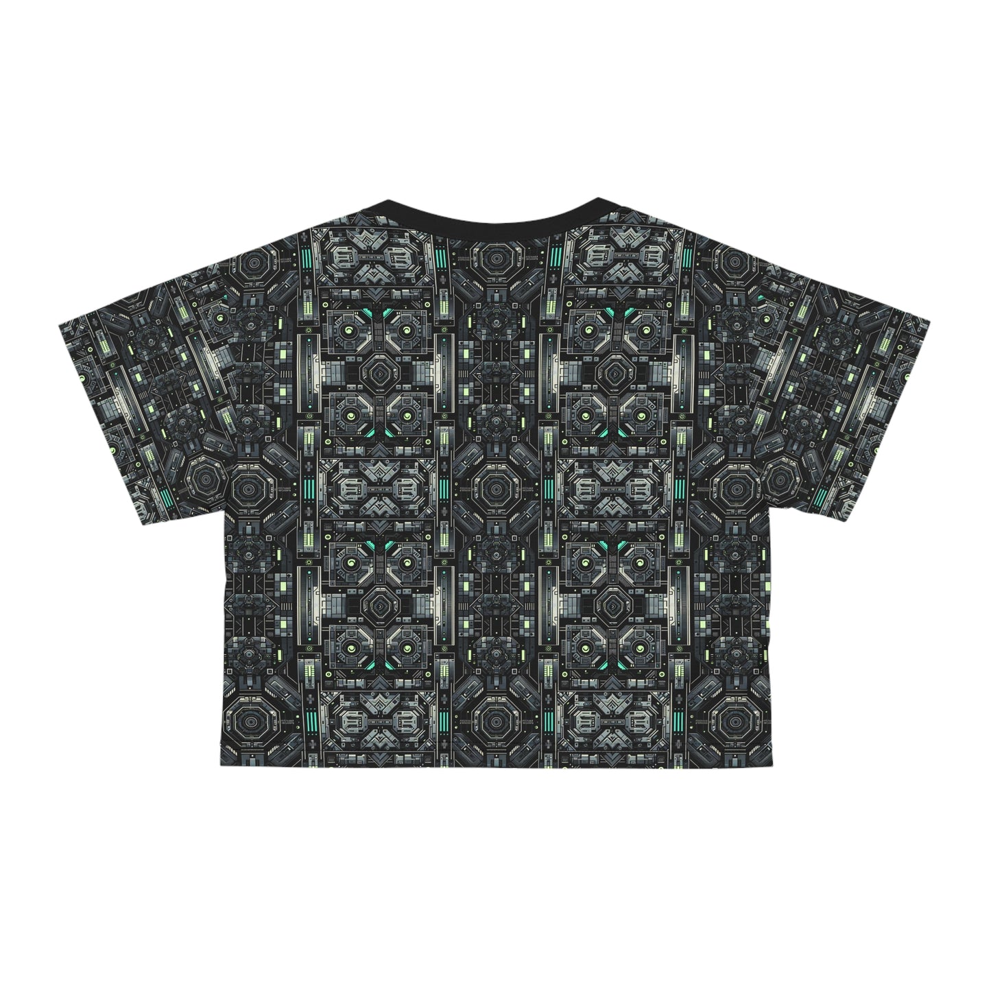 Tech Noir Tech-Forward Minimalism Crop Tee - 8404 Design-52