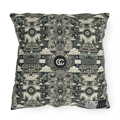Cyber Garden Party Tech Garden Extravaganza Outdoor Pillow - 8404 Design-54