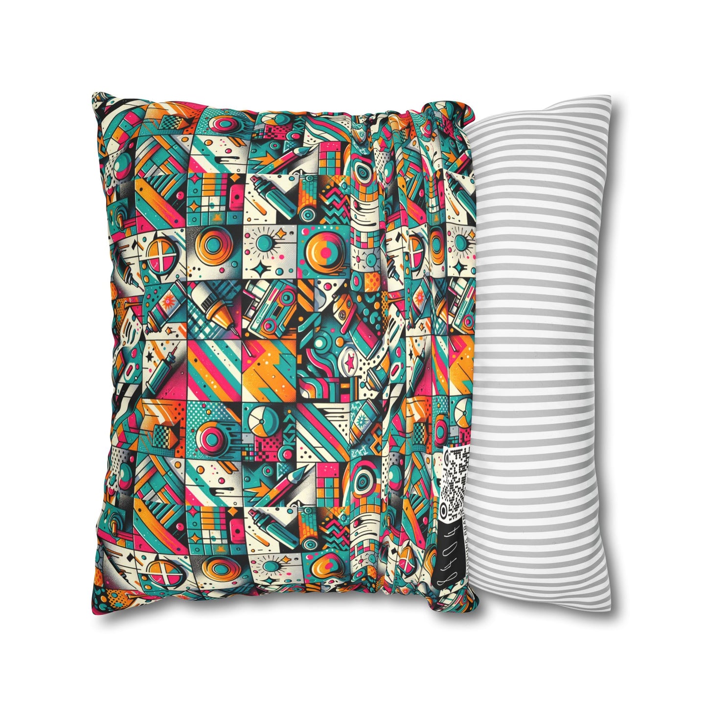 Graffiti Fusion Modern Street Art Fusion Faux Suede Square Pillowcase - 8404 Design-58