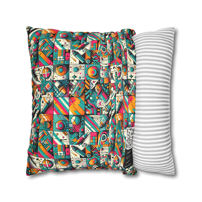 Graffiti Fusion Modern Street Art Fusion Faux Suede Square Pillowcase - 8404 Design-58