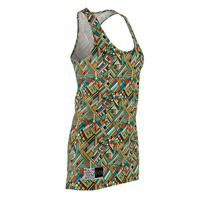 Abstract Graphic Art Modern Artistic Expression Women's Cut & Sew Racerback Dress - 8404 Design-67