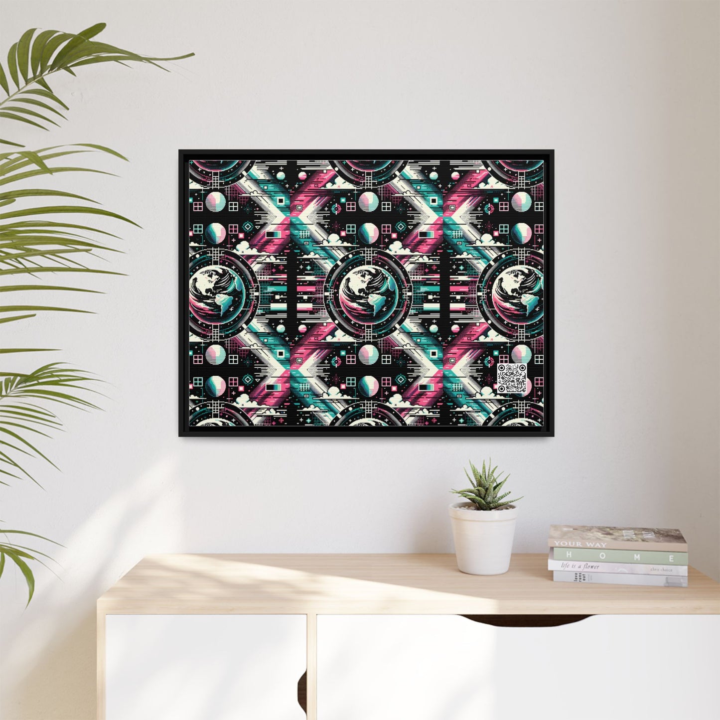 Digital Artistry Digital-native Streetwear Matte Canvas, Framed (multi-color) - 8404 Design-62 A