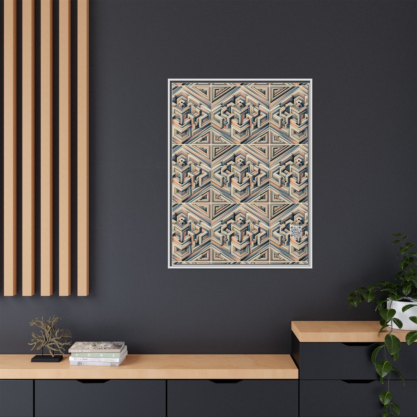 Tech Illusion Graphics Futuristic Artistry Matte Canvas, Framed (multi-color) - 8404 Design-52 A