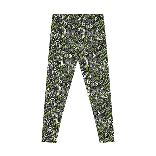 Graffiti Tech Fusion Bold Streetwear Fusion Stretch Leggings - 8404 Design-59