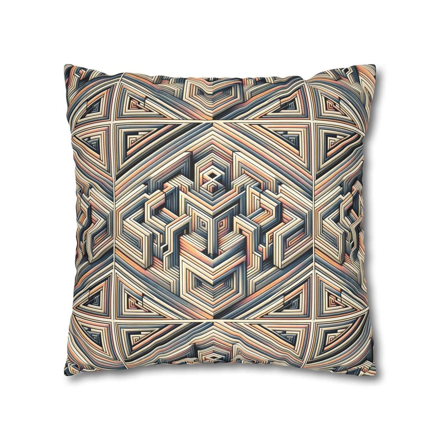 Tech Illusion Graphics Futuristic Artistry Faux Suede Square Pillowcase - 8404 Design-52
