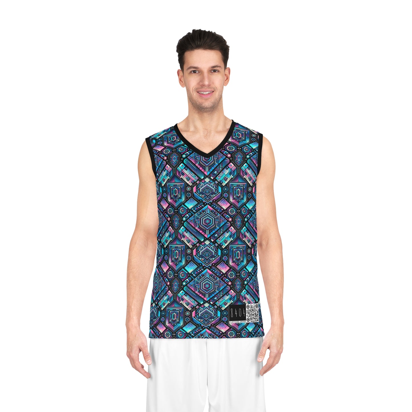 Digital Dreamland Futuristic Tech Aesthetic Basketball Jersey - 8404 Design-46