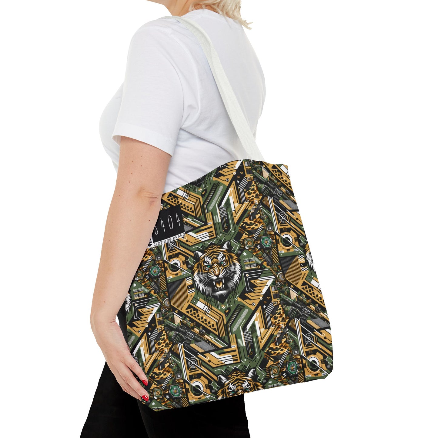 Neo-Camo Fusion Tech-Forward Streetwear Tote Bag - 8404 Design-58