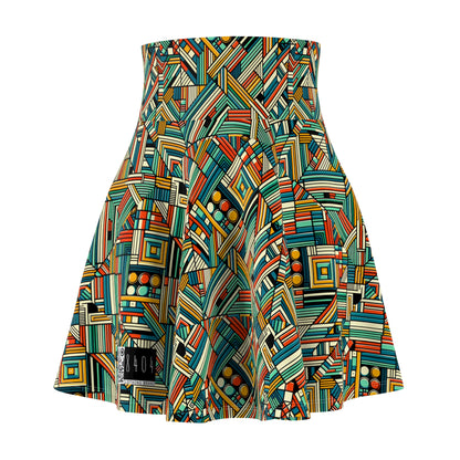 Abstract Graphic Art Modern Artistic Expression Women's Skater Skirt - 8404 Design-67