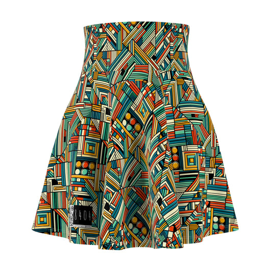 Abstract Graphic Art Modern Artistic Expression Women's Skater Skirt - 8404 Design-67