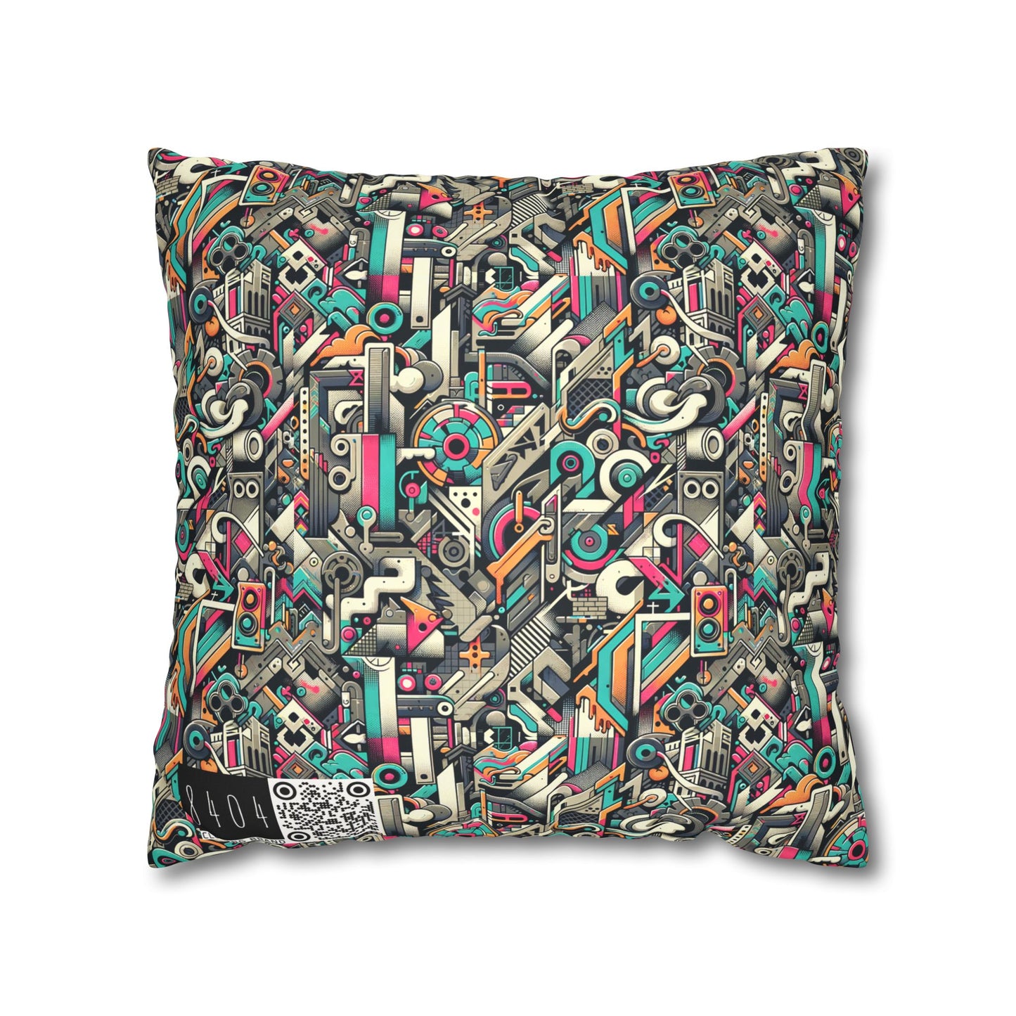 Digital Street Art Urban Street Style Faux Suede Square Pillowcase - 8404 Design-74