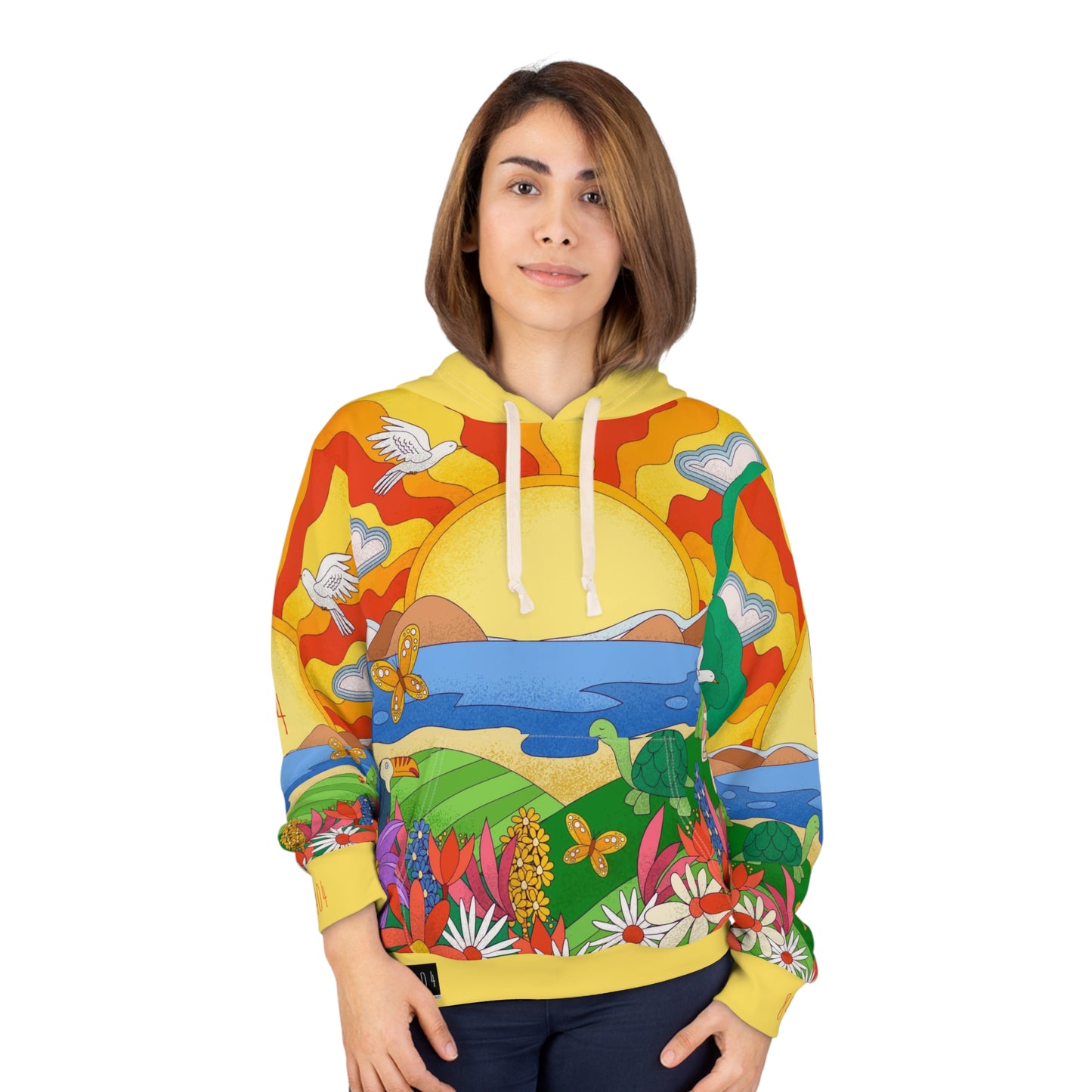 8404's Unisex Adult "A Trip to the Sunset in Yellow" Fashion Pullover Hoodie