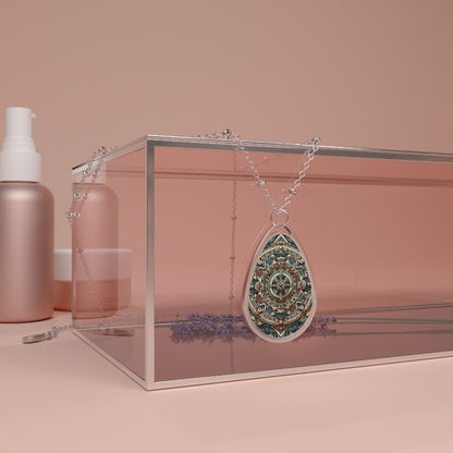 Urban Renaissance Historical Fusion With Street Edge Oval Necklace - 8404 Design-57