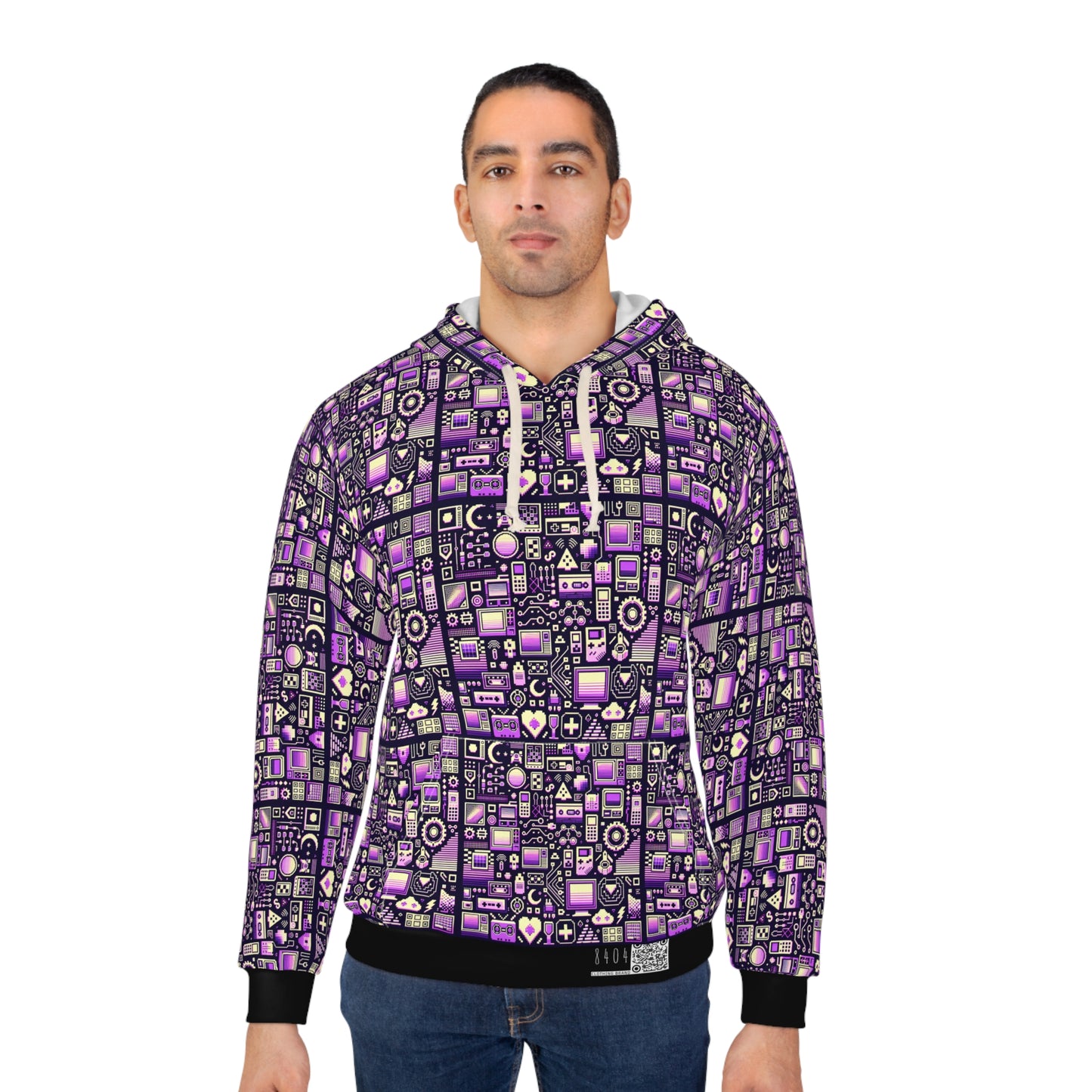 Digital Nostalgia Remix Modern Vintage Fusion Pullover Hoodie - 8404 Design-54