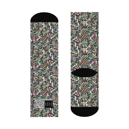 Digital Street Art Urban Street Style Cushioned Crew Socks - 8404 Design-74