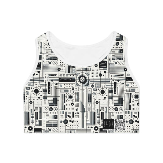 Digital Minimalism Minimalist Tech Sports Bra - 8404 Design-53