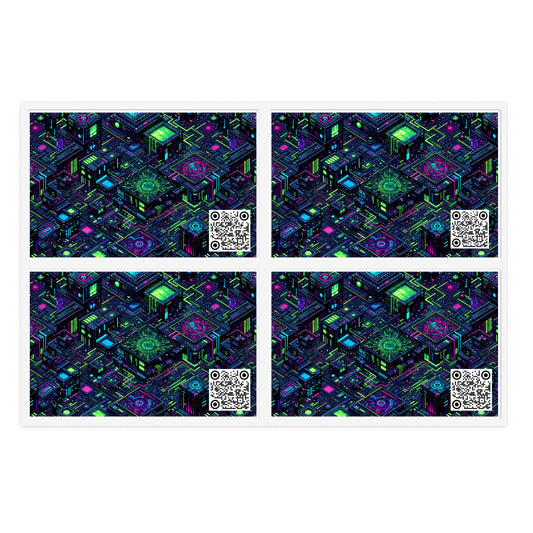 Tech Noir Graphics Futuristic Tech Aesthetics Sticker Sheets - 8404 Design-52