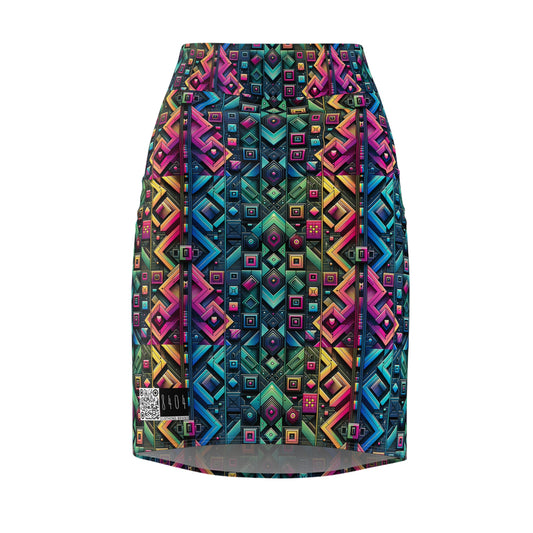 Tech-Inspired Graphics Cyberpunk Cool Women's Pencil Skirt - 8404 Design-58