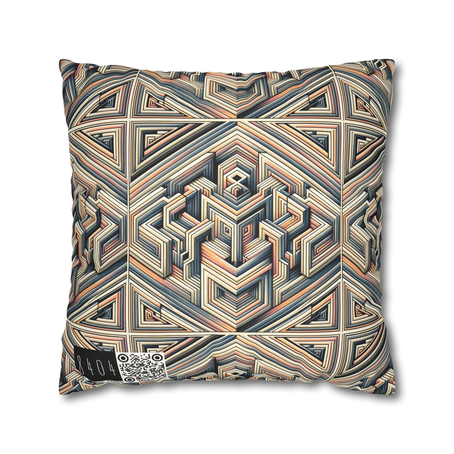 Tech Illusion Graphics Futuristic Artistry Faux Suede Square Pillowcase - 8404 Design-52