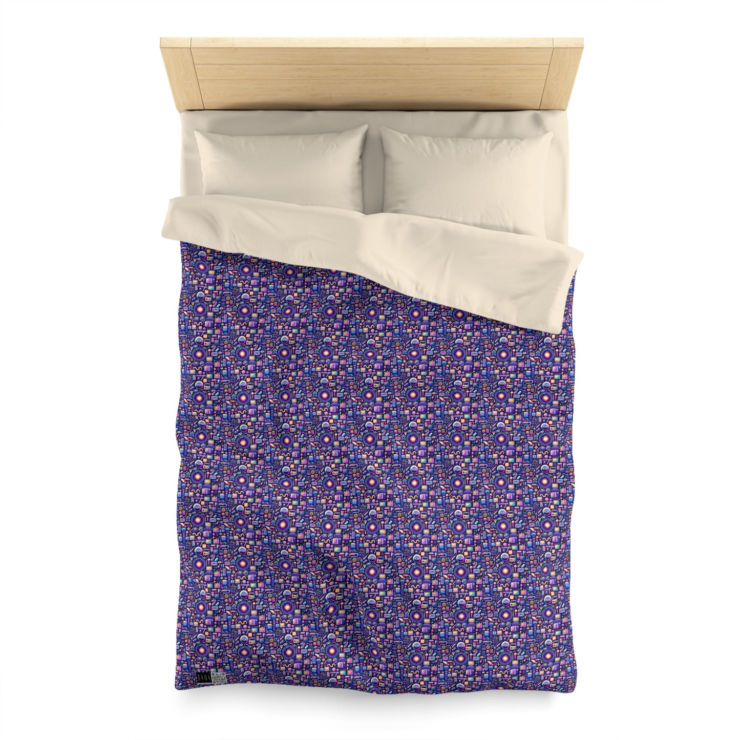Digital Nostalgia Modern Retro Fusion Microfiber Duvet Cover - 8404 Design-64