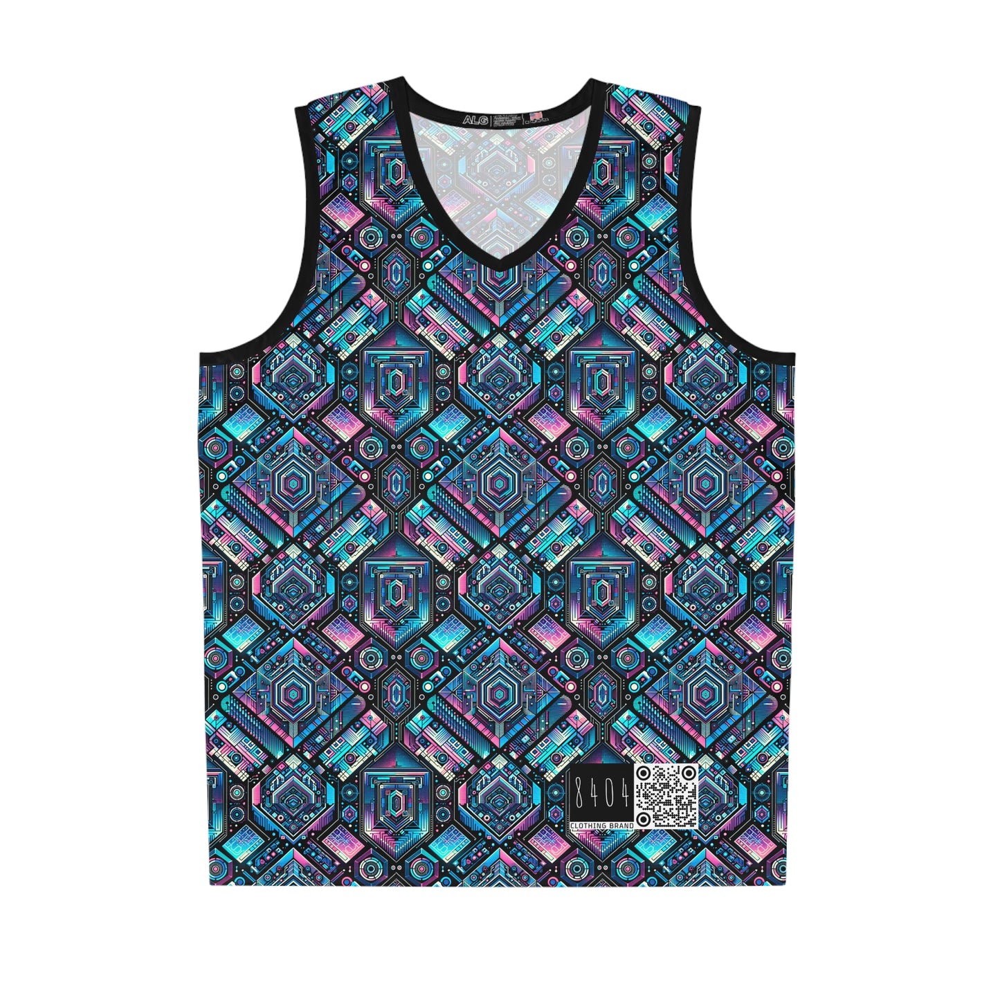 Digital Dreamland Futuristic Tech Aesthetic Basketball Jersey - 8404 Design-46