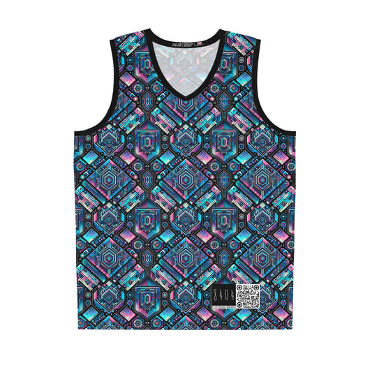Digital Dreamland Futuristic Tech Aesthetic Basketball Jersey - 8404 Design-46