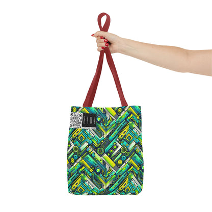 Tech-Infused Neon Tech-Forward Streetwear Tote Bag - 8404 Design-52