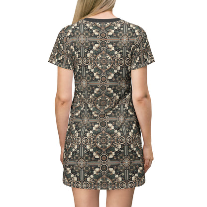 Cyber Garden Party Tech Garden Extravaganza T-Shirt Dress - 8404 Design-66