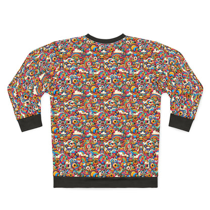 Neon Pop Playful Pop Culture Mashup Sweatshirt - 8404 Design-62
