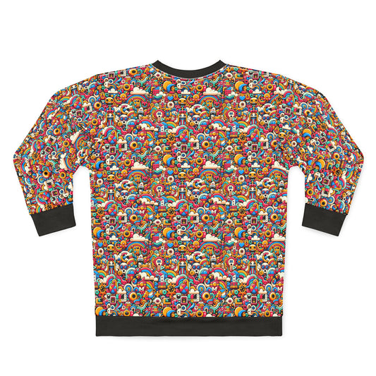 Neon Pop Playful Pop Culture Mashup Sweatshirt - 8404 Design-62