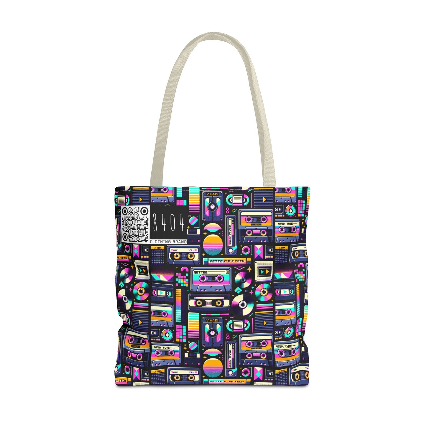 Digital Nostalgia Tech-Inspired Retro Fusion Tote Bag - 8404 Design-48