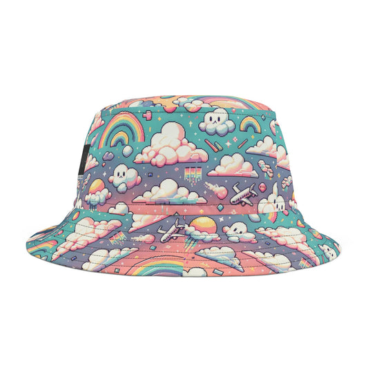 Digital Dreamland Whimsical and Nostalgic Streetwear With a Digital Twist Bucket Hat - 8404 Design-58