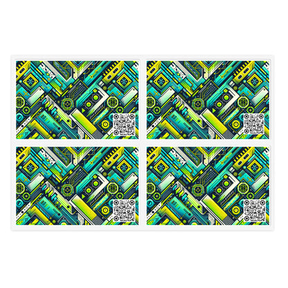 Tech-Infused Neon Tech-Forward Streetwear Sticker Sheets - 8404 Design-52