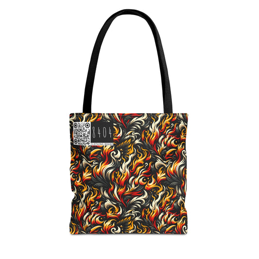 Fire & Flames Bold Streetwear Statement Tote Bag - 8404 Design-55